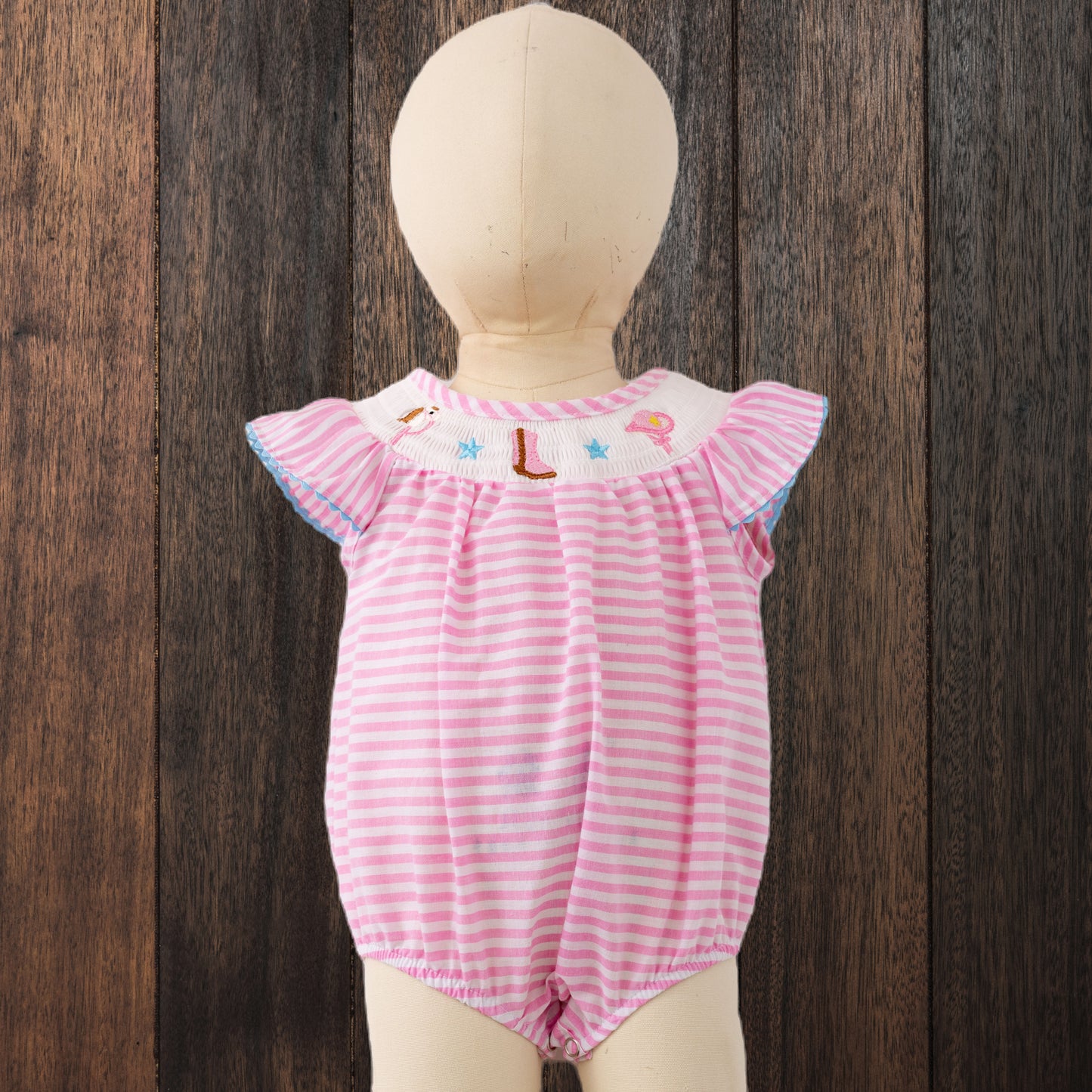Adorable Gingham Smocked Romper with Snap Bottom image 3