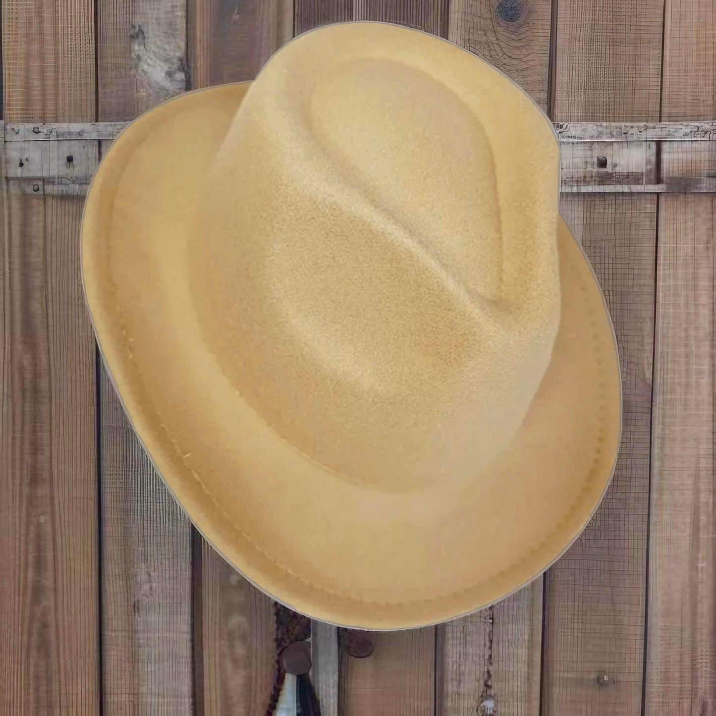 Tiny Wrangler's Adjustable Tan Felt Cowboy Hat - 54 cm Brim image 0