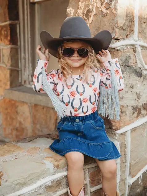 "Ruffled Ranch" Denim Skirt image 3