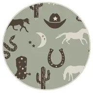 Western horse and cactus print on baby blanket