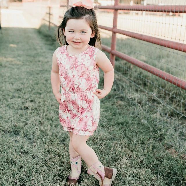Plaid Bucking Horse Fringe Romper — Western Style