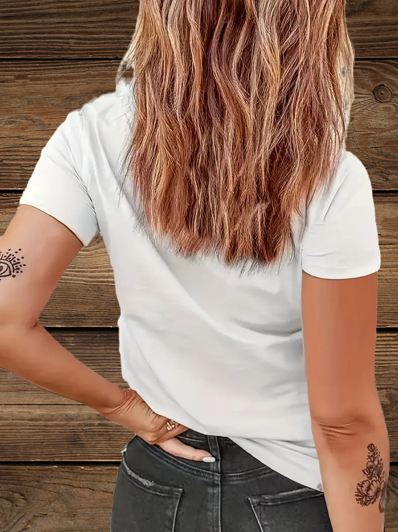 Back of mom’s cowgirl desert t-shirt