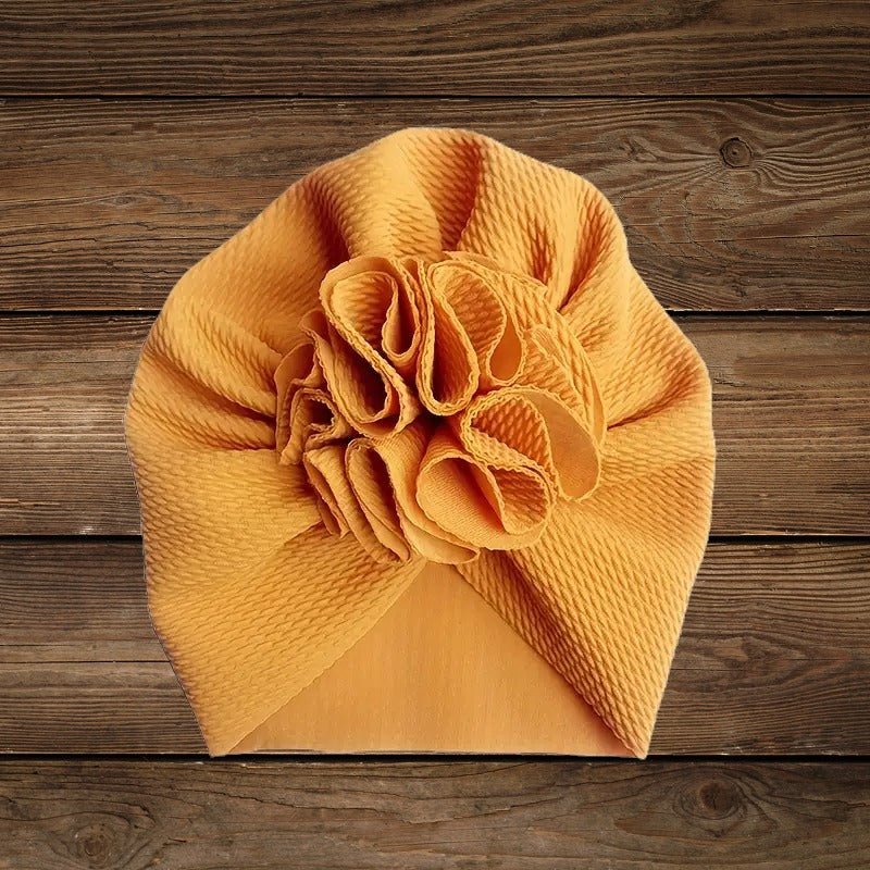 Orange baby turban hat for western chic baby girls