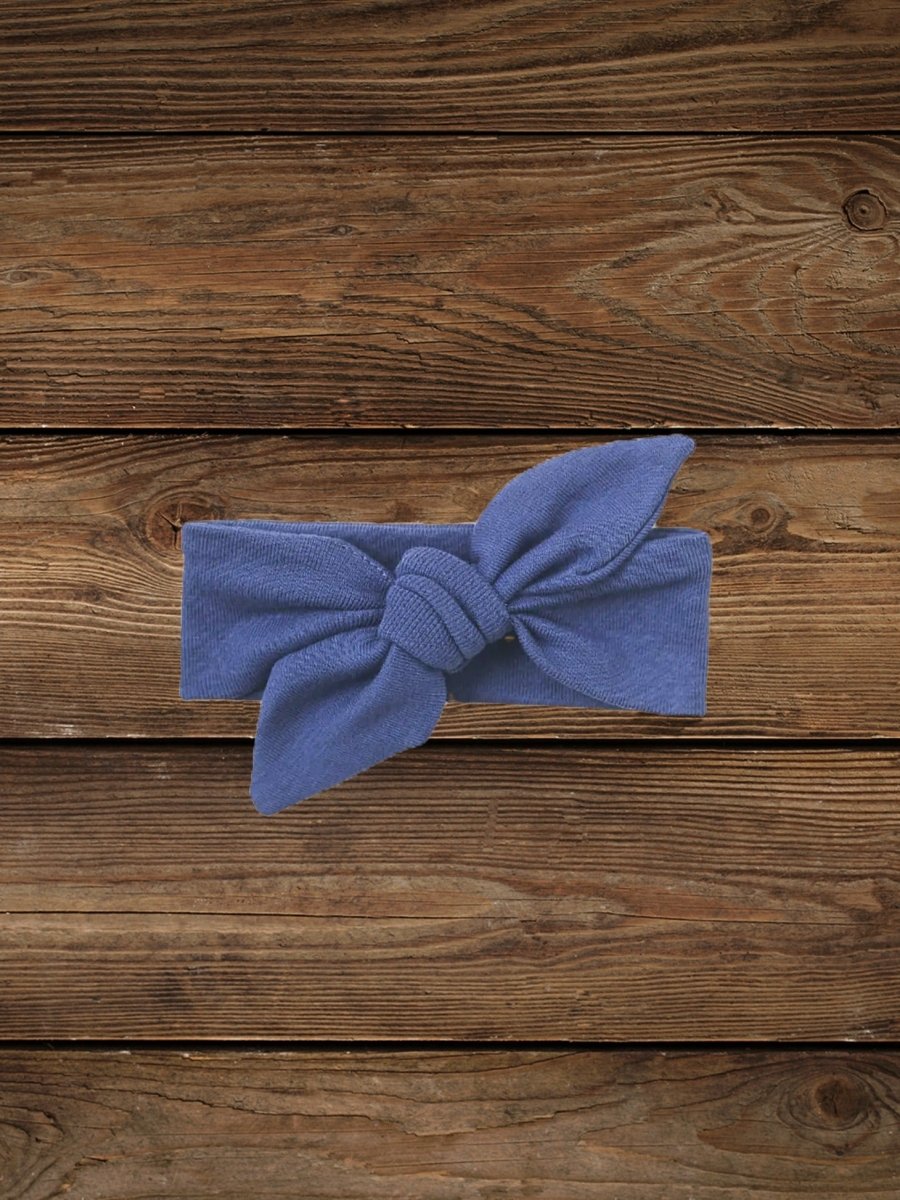 Soft solid blue western cotton headband