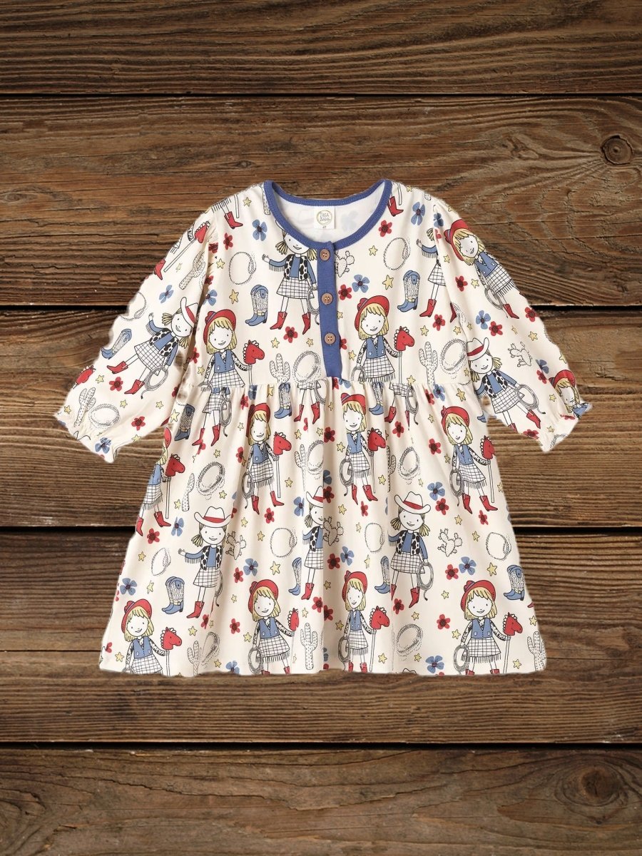 Flatlay of Annie Oakley toddler cowgirl dress
