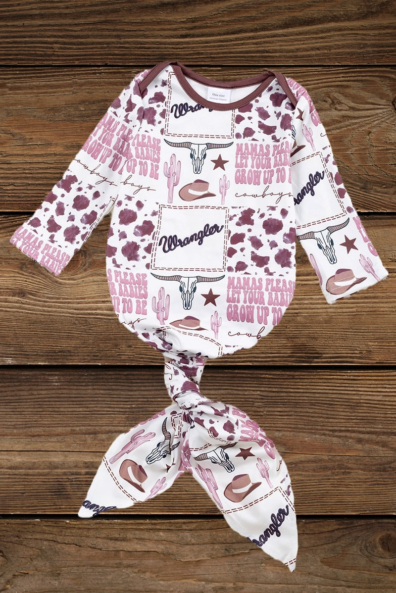Western baby printed onesie