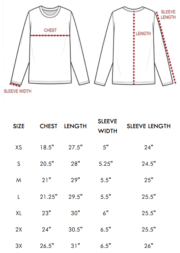 Size chart for western grit black Aztec shirt with detailed measurements.