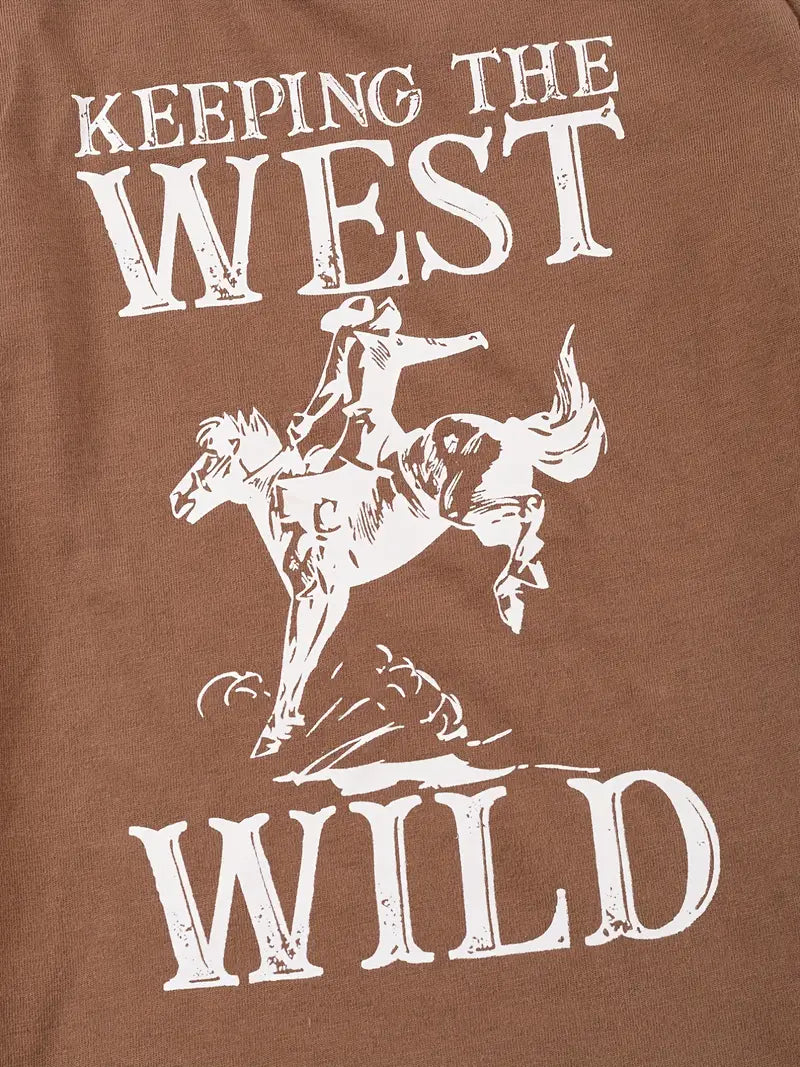 Bucking Bronco Bliss: 'Keeping the West Wild' Tee/Shirt image 3