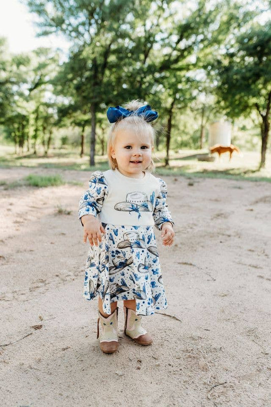 Rancher Cowgirl Graphic Long Sleeve Dress - Baby, Toddler, & Kids