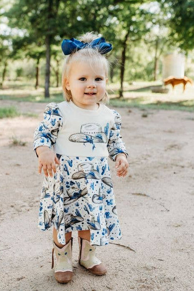 Rancher Cowgirl Graphic Long Sleeve Dress - Baby, Toddler, & Kids