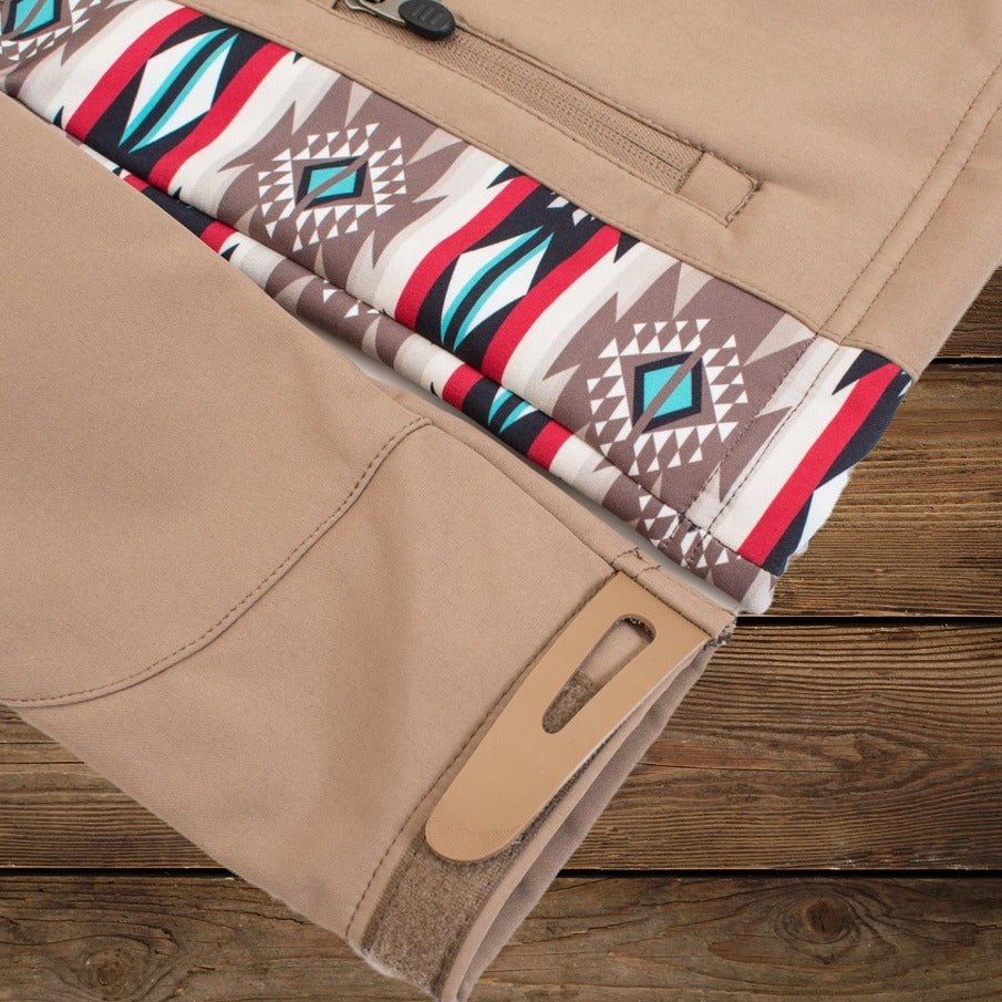 Rodeo Trailblazer Kids Soft Shell Jacket – Aztec Tan (2–7 Years)