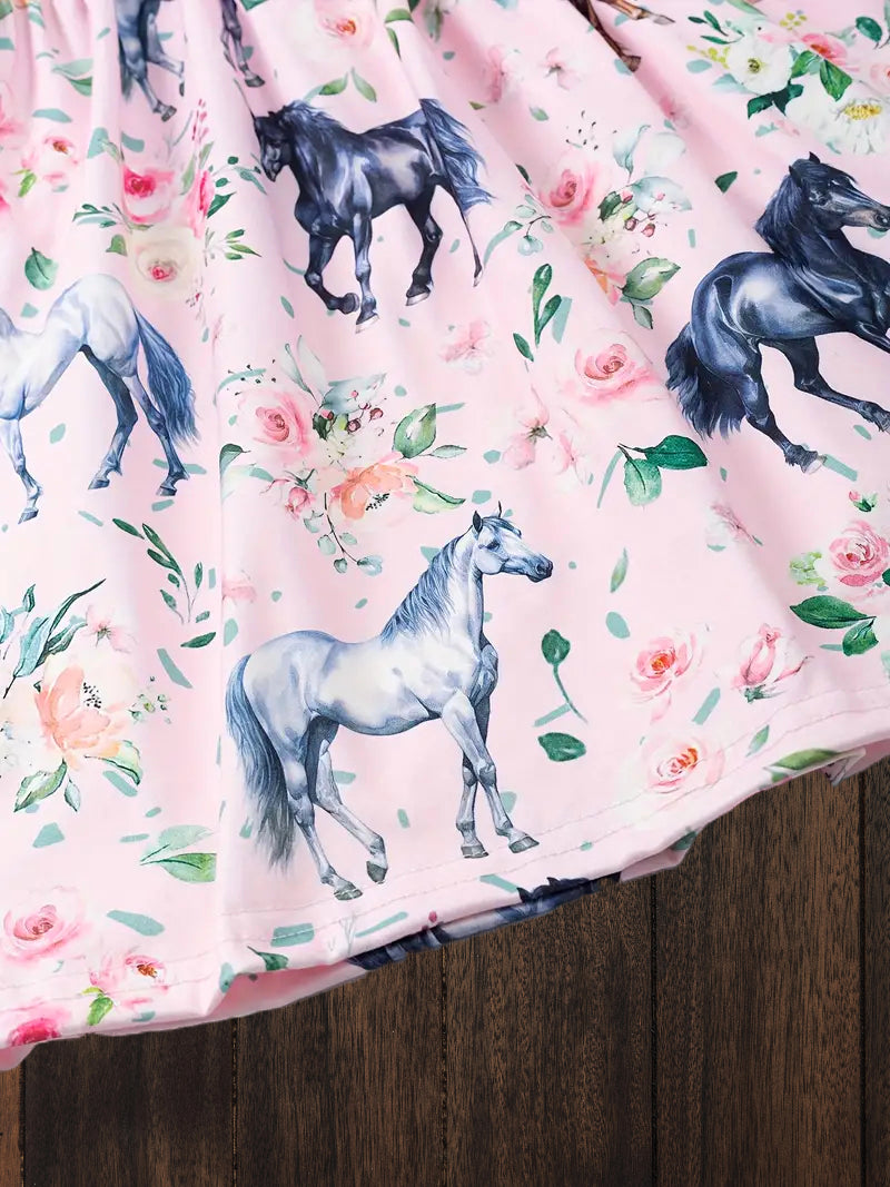 "Charming Pony" Sleeveless Summer Dress for Little Cowgirls image 3