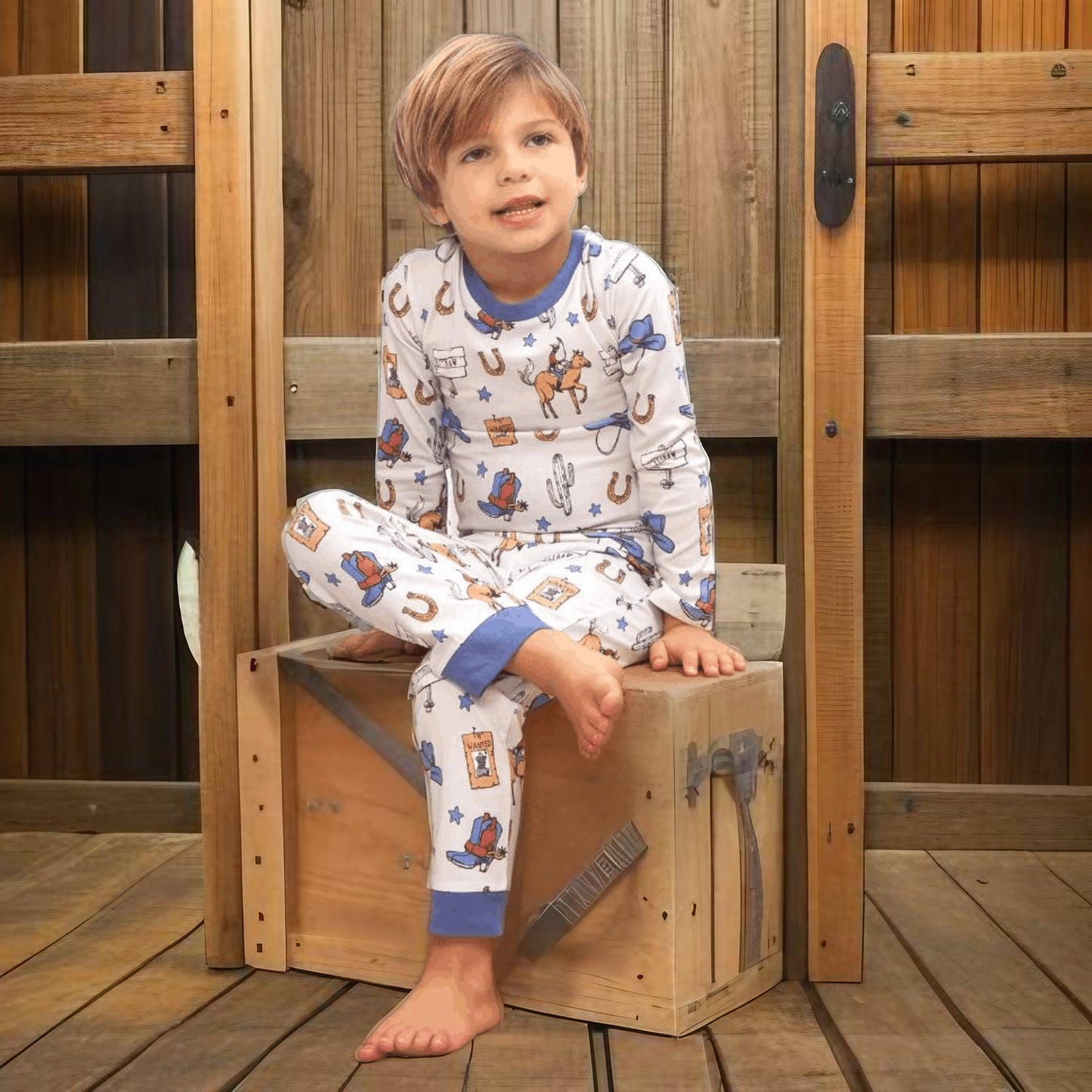 Kid's Giddyup Cowboy Western Bamboo Pajamas image 0