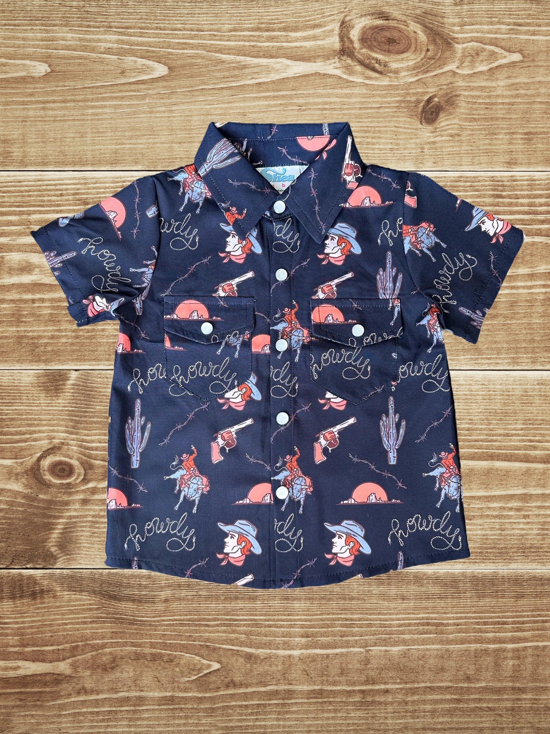 YeeHaw Short Sleeve Pearl Snap Onesie & Shirt image 2