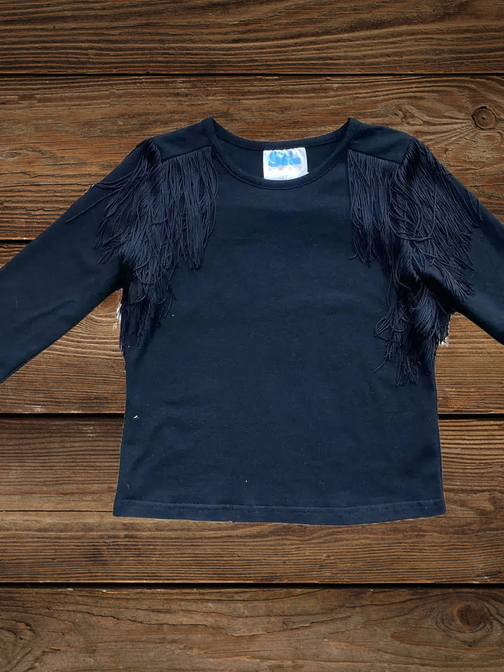 Little Wrangler's Black Fringe Fantasy Long-Sleeve Shirt image 2