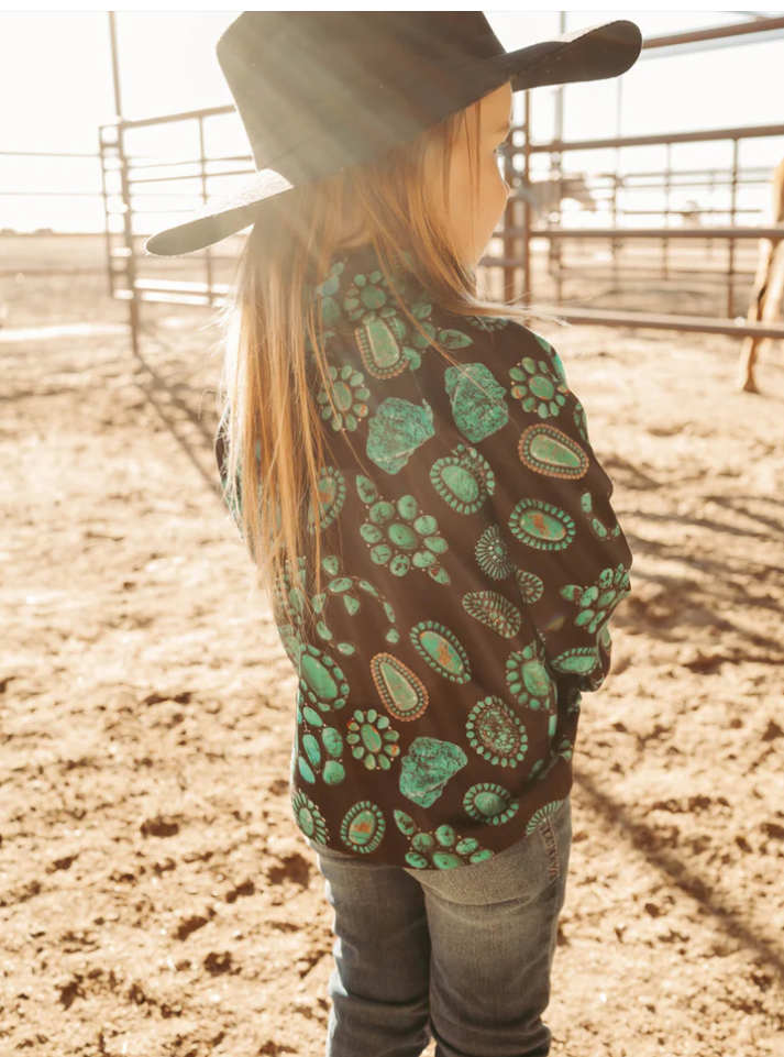Turquoise Trails Mini Navajo Blossom Pullover for Little Wranglers (Kids) image 1
