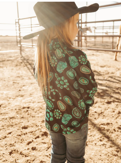 Turquoise Trails Mini Navajo Blossom Pullover for Little Wranglers (Kids) image 1