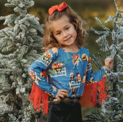 Jolly Cowboy Santa: Festive Long Sleeve Shirt & Onesie image 0