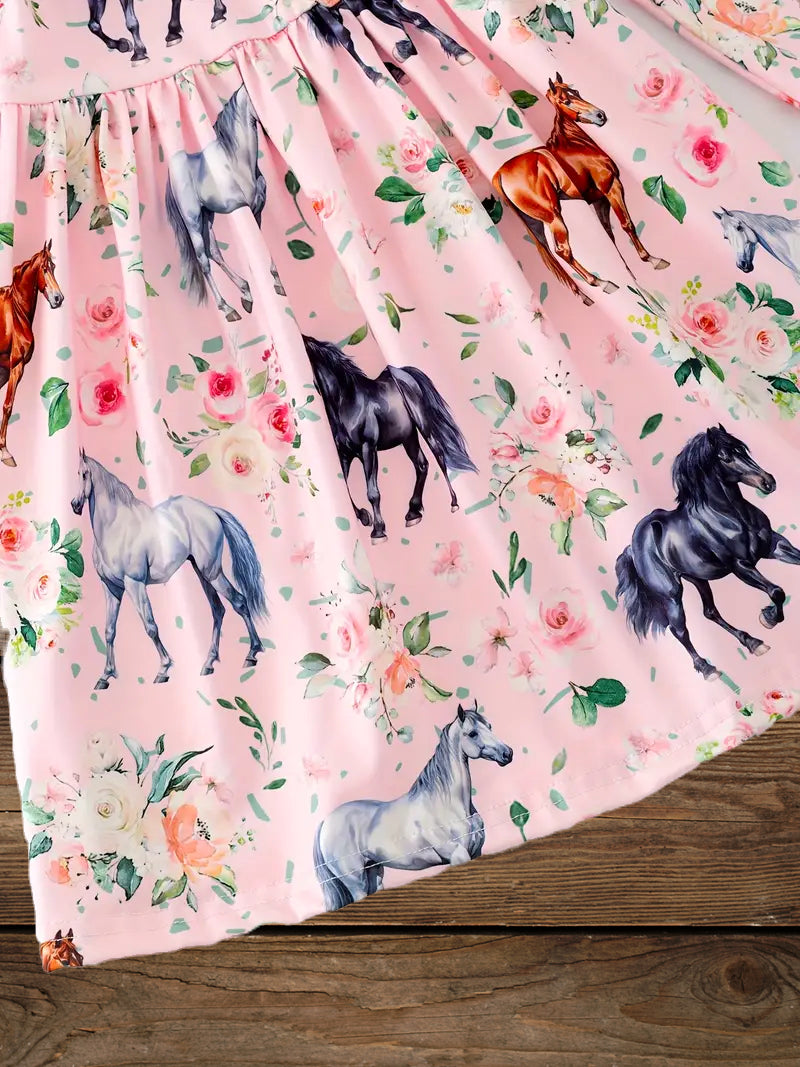 Wild Horses & Blossoms Long-Sleeve Dress image 2