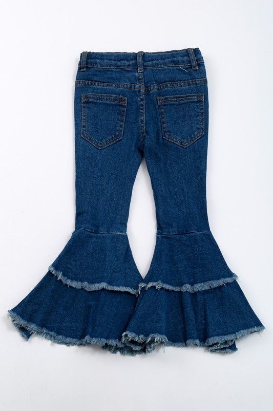 Double Trouble Girls' Denim Bell Bottom Jeans – Western Flare Pants