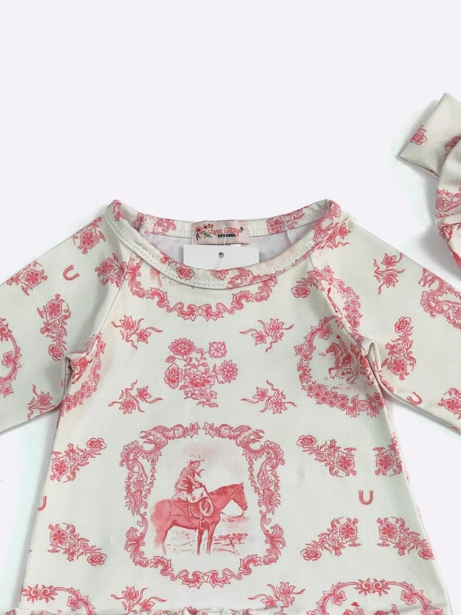 Western Waverly Baby Gown with Matching Headband