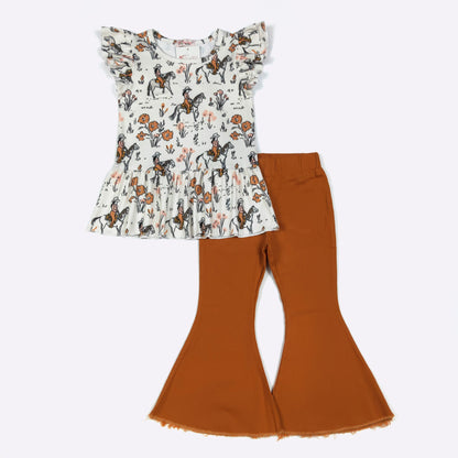 Tawny Cowgirl Girls Boutique Set