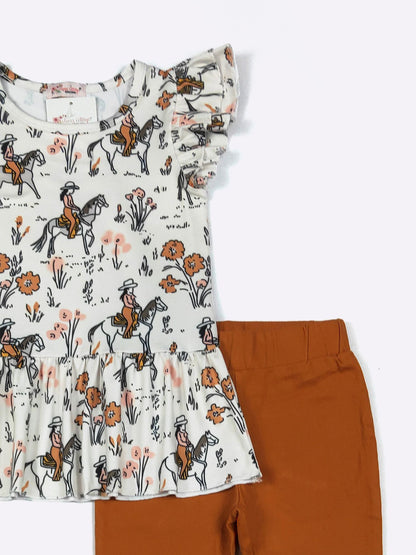 Tawny Cowgirl Girls Boutique Set