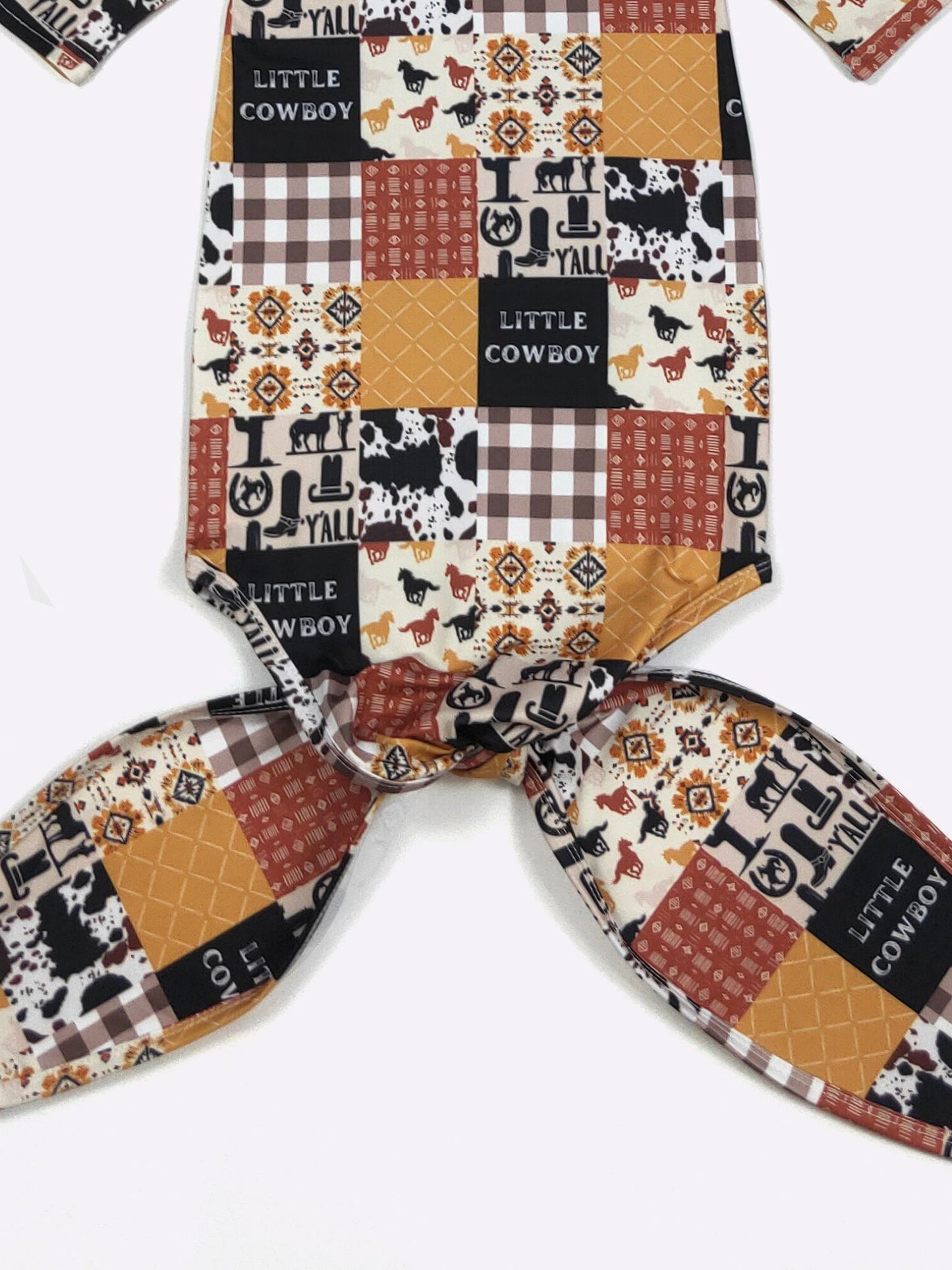 Little Cowboy Knotted Gown with Matching Hat