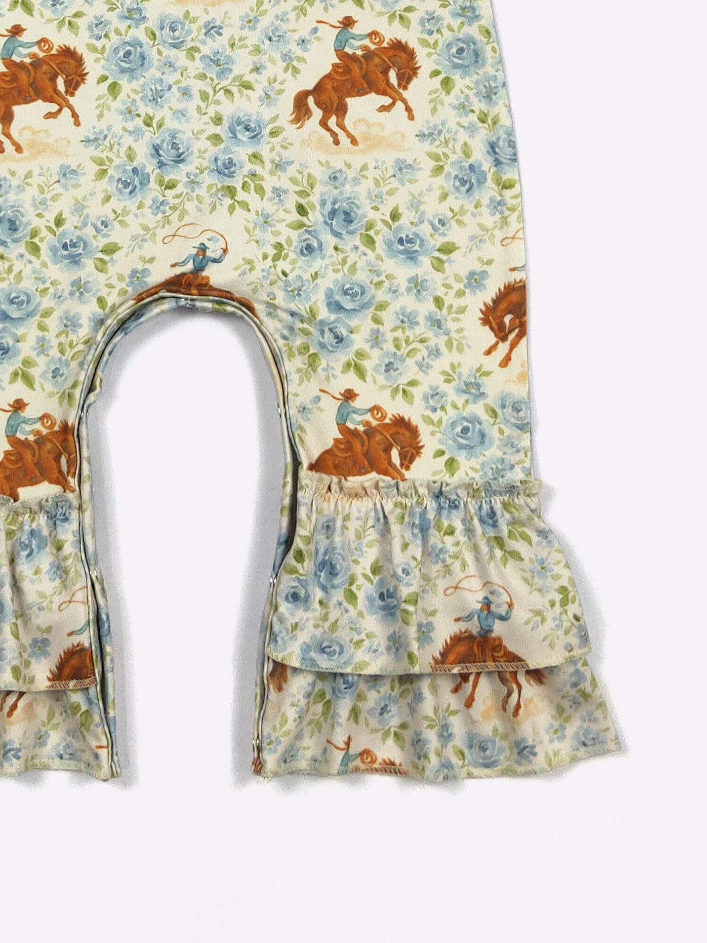Blue Rose Buckin’ Baby Girl Western Romper