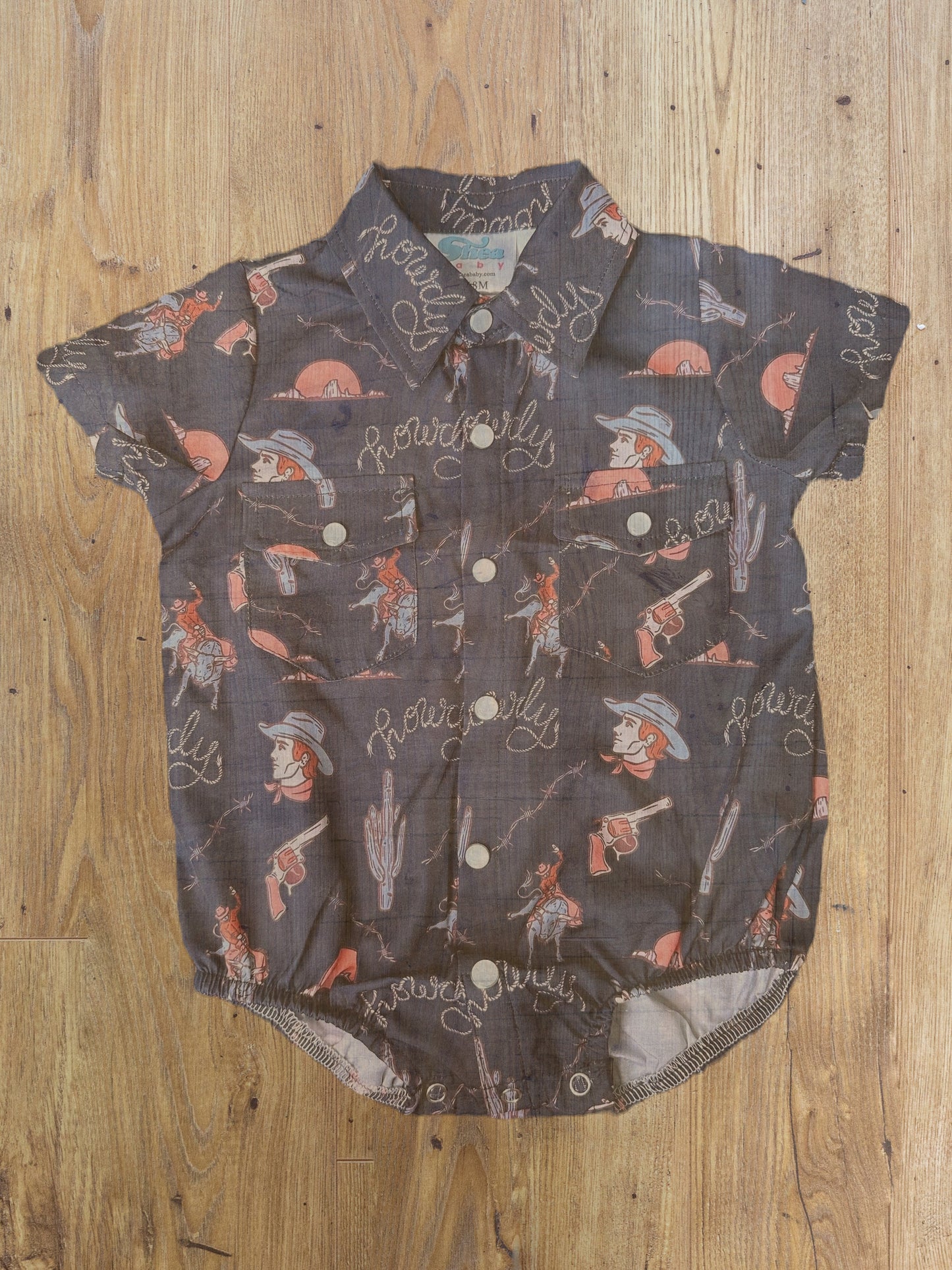 YeeHaw Short Sleeve Pearl Snap Onesie & Shirt image 1