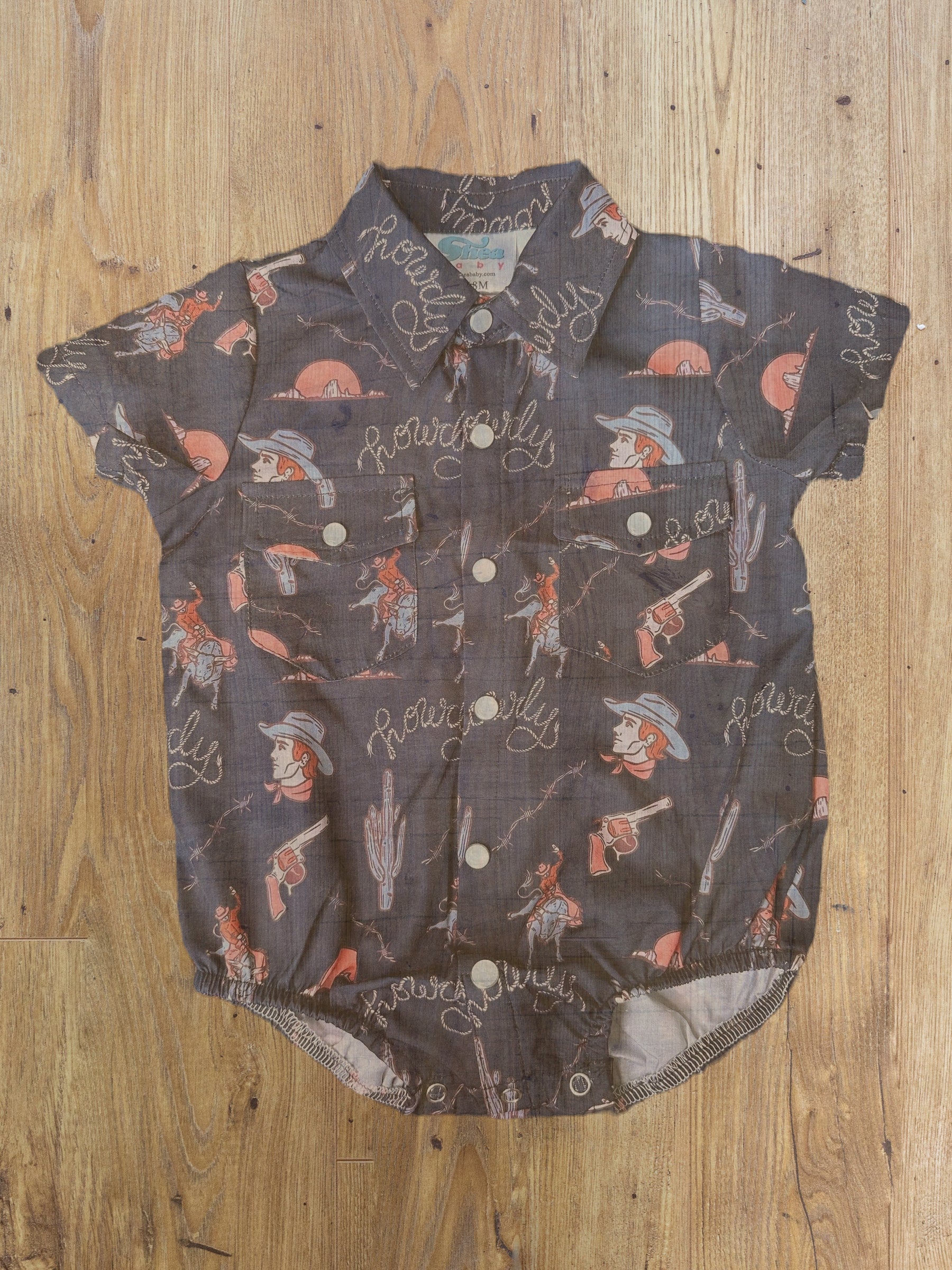 YeeHaw Short Sleeve Pearl Snap Onesie & Shirt image 1