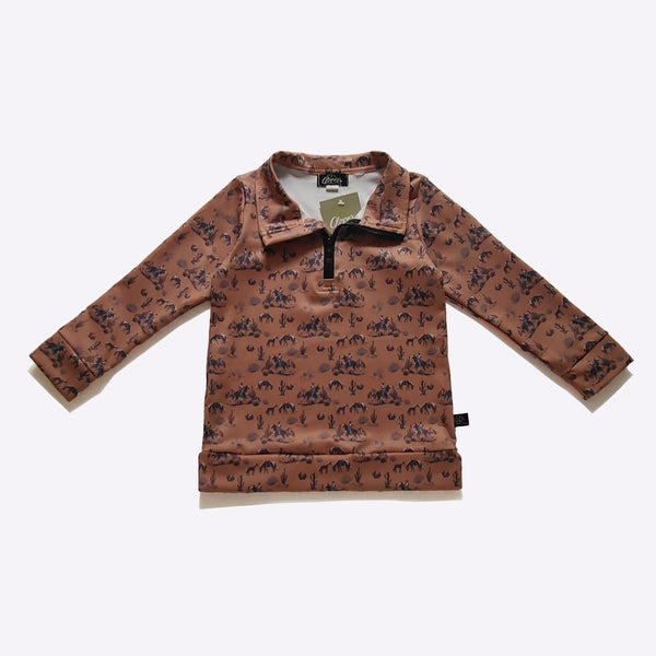 High Desert Cowboy Boys’ Western Quarter-Zip Pullover