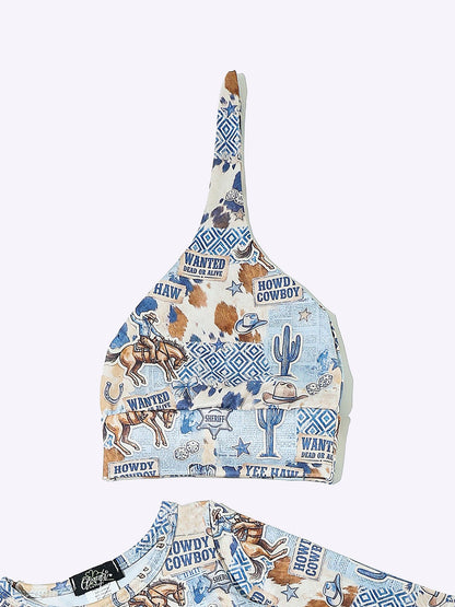 The Blue Wanted Cowboy Baby Knotted Gown