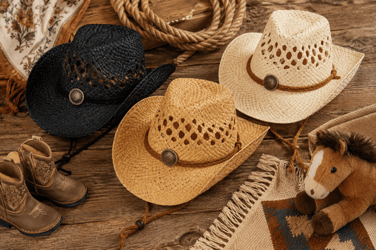 Kids Tycoon Half Taco Paper Straw Cowboy Hat: Adjustable Children's Western Hat for Young Adventurers - Straw Cowboy Hat for Kids, Perfect Western-Themed Accessory