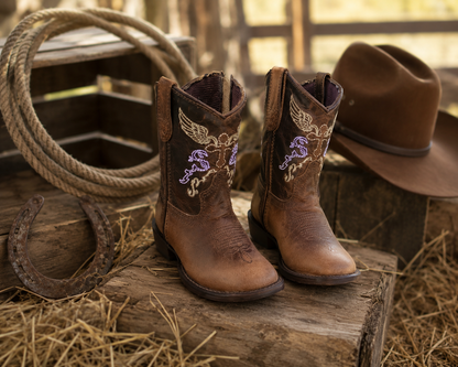 Tuffrider Sequoia Cross & Wing Kids' Square Toe Western Boots