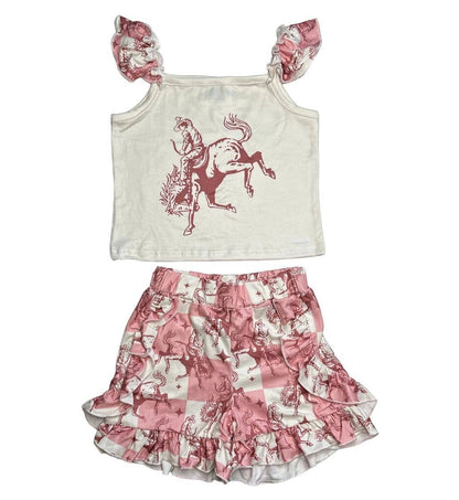 Plaid Bucking Horse Set, 0-5T