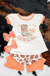 Little Cowgirl Style Set with Cow Print Shorts image 3