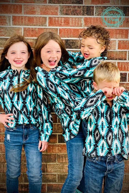 Turquoise Peaks Mini Aztec Everest Pullover for Little Explorers image 0
