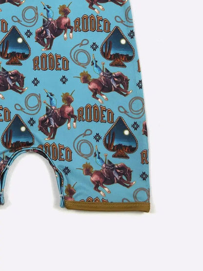 Blue Horizon Rodeo Boy Romper | Western Baby Clothes