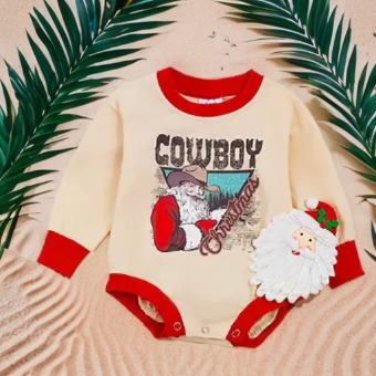 Santa's Wild West Christmas Rodeo Onesie image 0