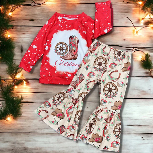 Ranch-Ready Cowgirl Christmas Cozy Pants Set image 0