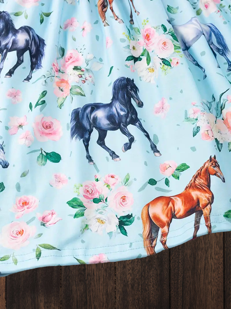 "Charming Pony" Sleeveless Summer Dress for Little Cowgirls image 5