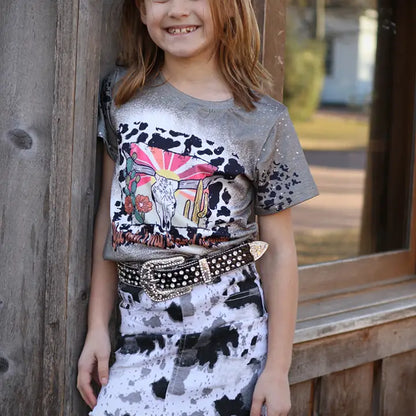 Little Rancher Cowhide Denim Skirt image 1
