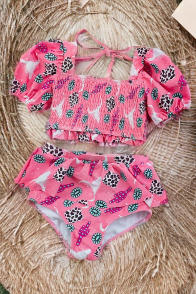 Wild West Waves Smocked Swim Wear Set image 0