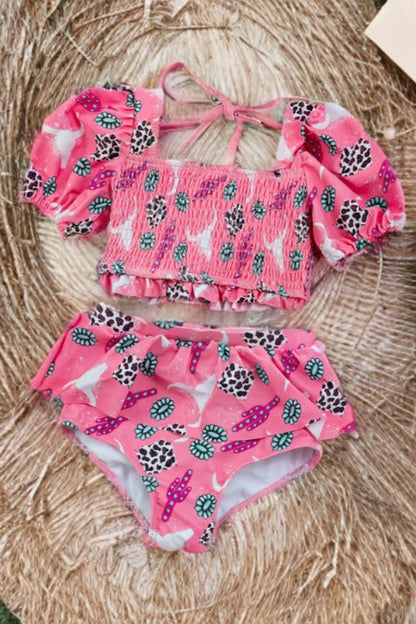 Wild West Waves Smocked Swim Wear Set image 0