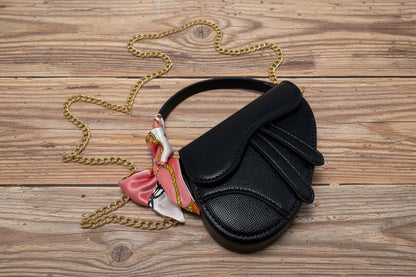 Classic English Saddle Bag with Vintage Scarf - Toddler & Kids Sizes