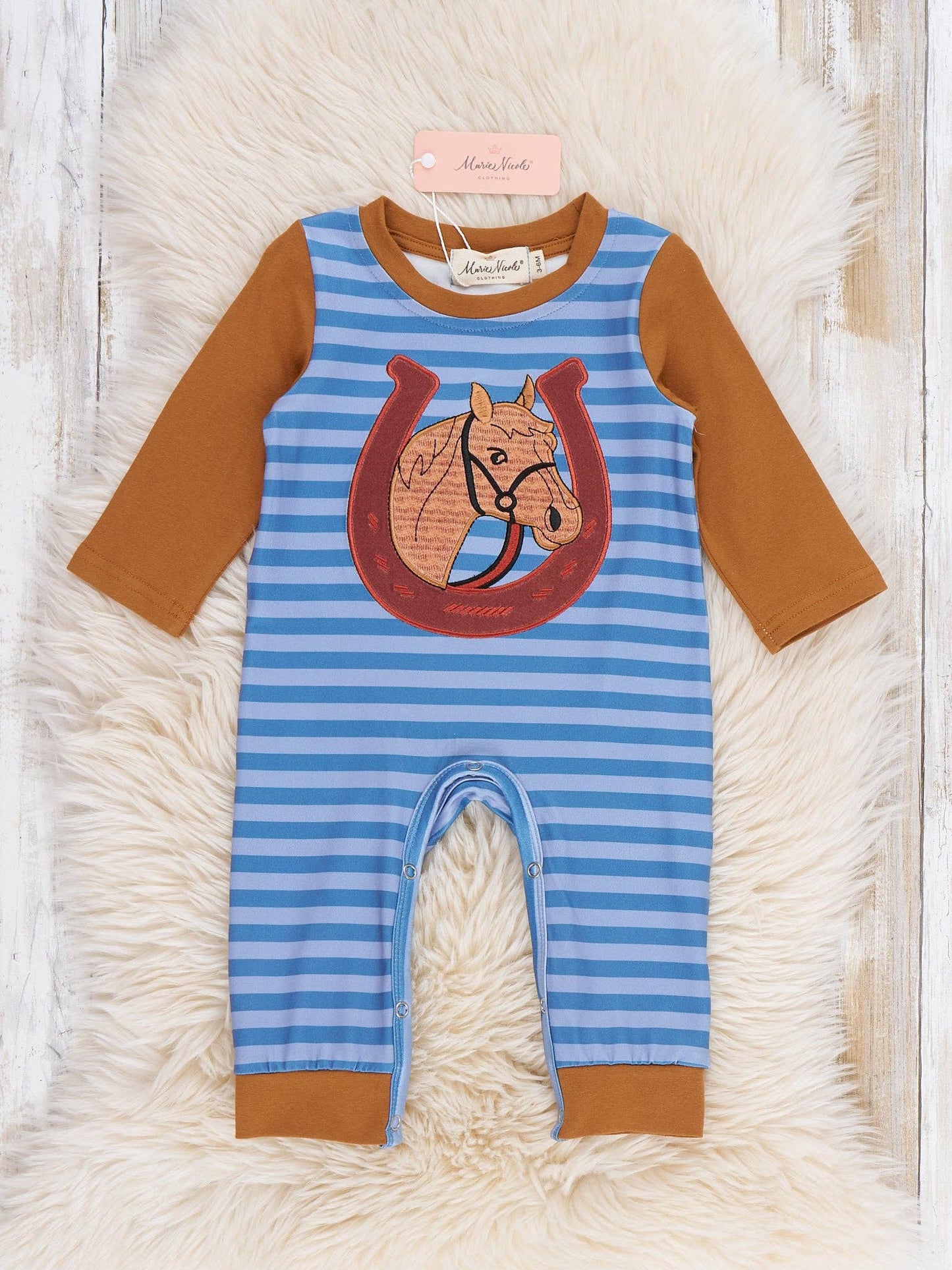 Lucky Horse Embroidered Romper