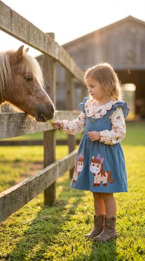 Pony Parade Denim Overall Dress