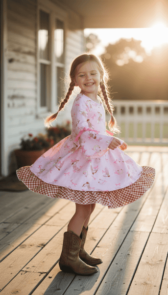 Pink Western Coquette Dress - Baby, Toddler, and Kids
