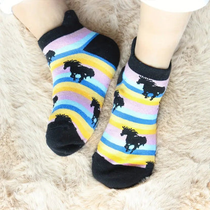Adorable Horse-Themed Ankle Socks - 5 Pairs image 2